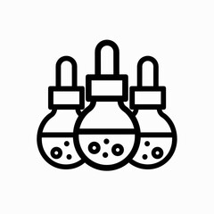 Obraz premium Three dropper bottles are grouped together, each designed to hold and dispense specific liquid samples for experiments and analysis in a lab environment