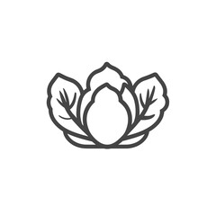 This artwork features a delicate lotus flower outlined in smooth lines, complemented by stylized leaves, creating a serene and minimalist aesthetic