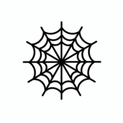 This black web icon features a detailed design of a spider&rsquo;s web, ideal for use in Halloween decorations, nature illustrations, or graphic design projects
