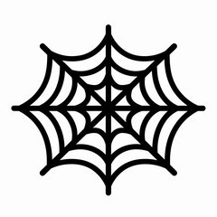 A black spider web icon showcases a beautifully crafted design with intricate patterns radiating from the center, symbolizing nature's architectural marvel
