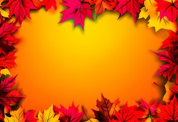 Obraz premium autumn leaves border