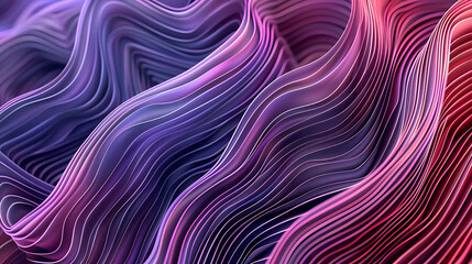 Fototapeta premium Abstract background with purple and pink wavy lines.