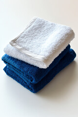 Sports towel neatly folded on a white background
