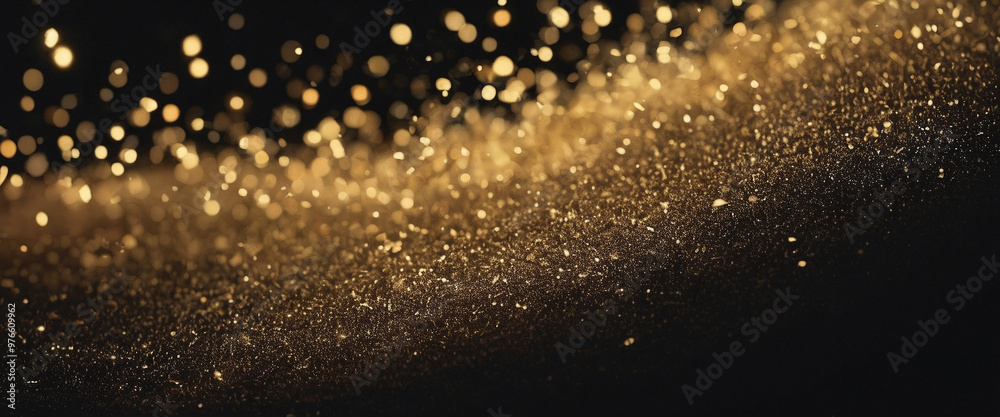 Wall mural golden glitter abstract background