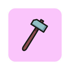 Mallet vector line icon. Craft, repair, instrument. Craft concept. Vector illustration can be used for topics like hobby, handicraft, renovation