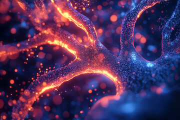 Abstract tree with glowing branches, symbolizing growth and the tree of life
