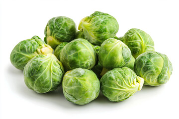 Fototapeta premium Whole Brussels sprouts isolated on white background 