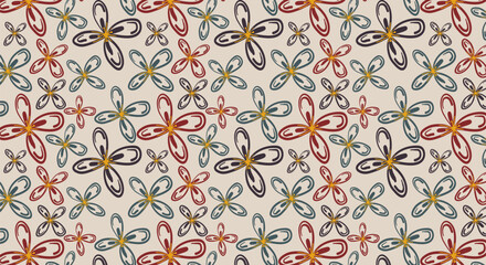 Hand drawn vintage seamless floral pattern. Flower textures for backgrounds, wallpapers, textiles and fashion.