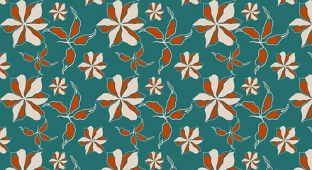 Vintage seamless floral pattern. Flower textures for backgrounds, wallpapers, textiles and fashion.