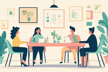 Colleagues who are talking in the office