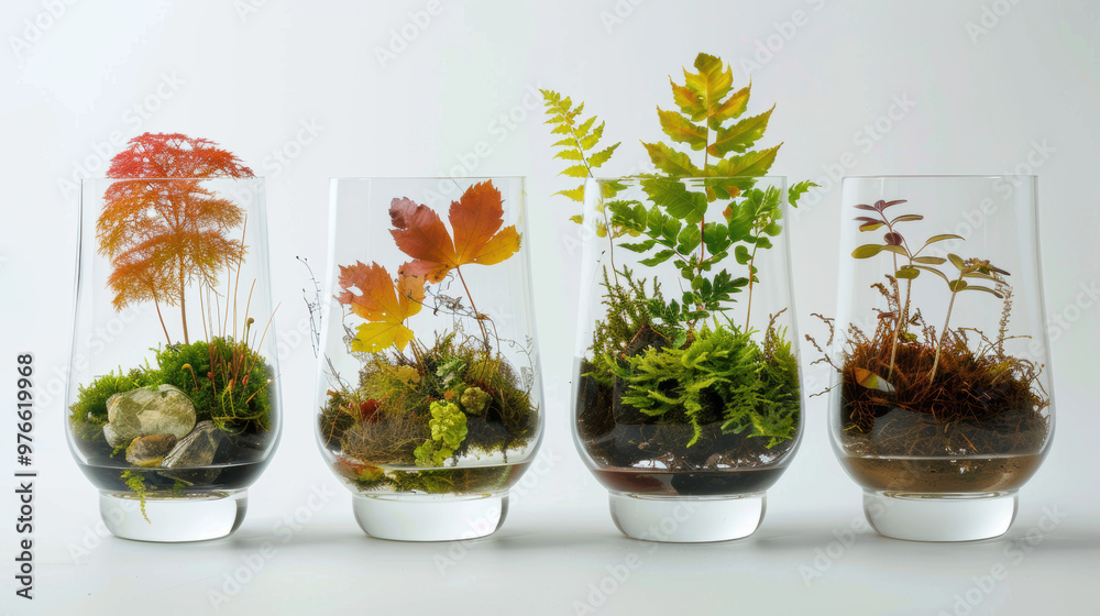 Wall mural terrarium collection.