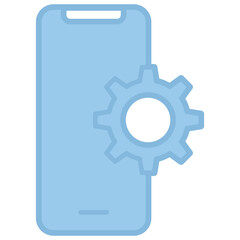 Mobile development icon with line color style