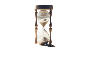 A classic hourglass with an intricate brass frame, isolate on white background.