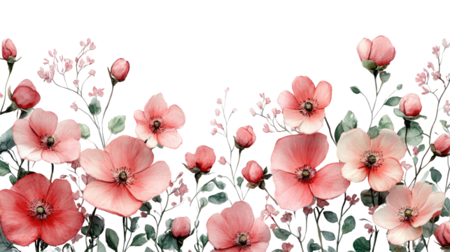 Spring flowers isolated on white background 