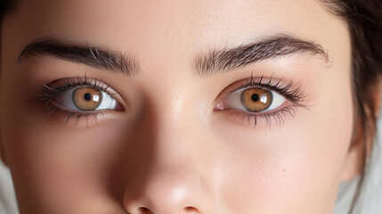Obraz premium Closeup of the girl's eyes brown eyes.