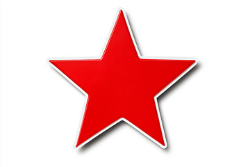 Red star isolated on white background.
