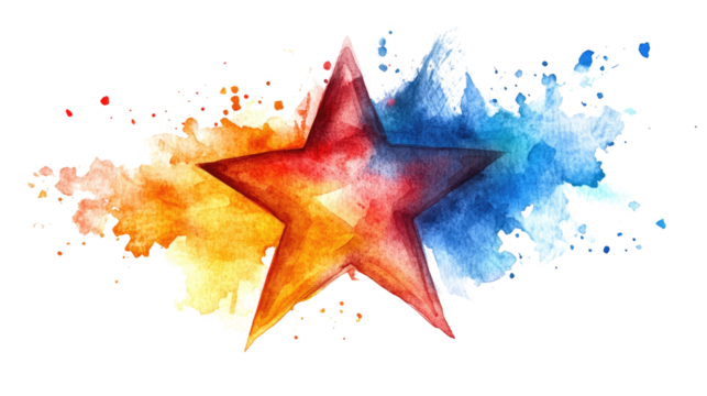 red star on a white background