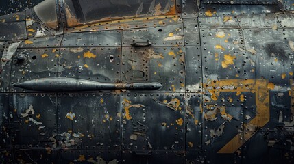 Naklejka premium Weathered Metal Airplane Skin Texture