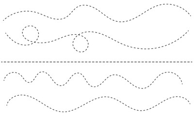 Path travel dotted line trip dashed trace destination track plan and silhouette, travelling symbol . Transport dot pathes lines traces tourism design  vector illustration. EPS 10 © KD Vector Studio