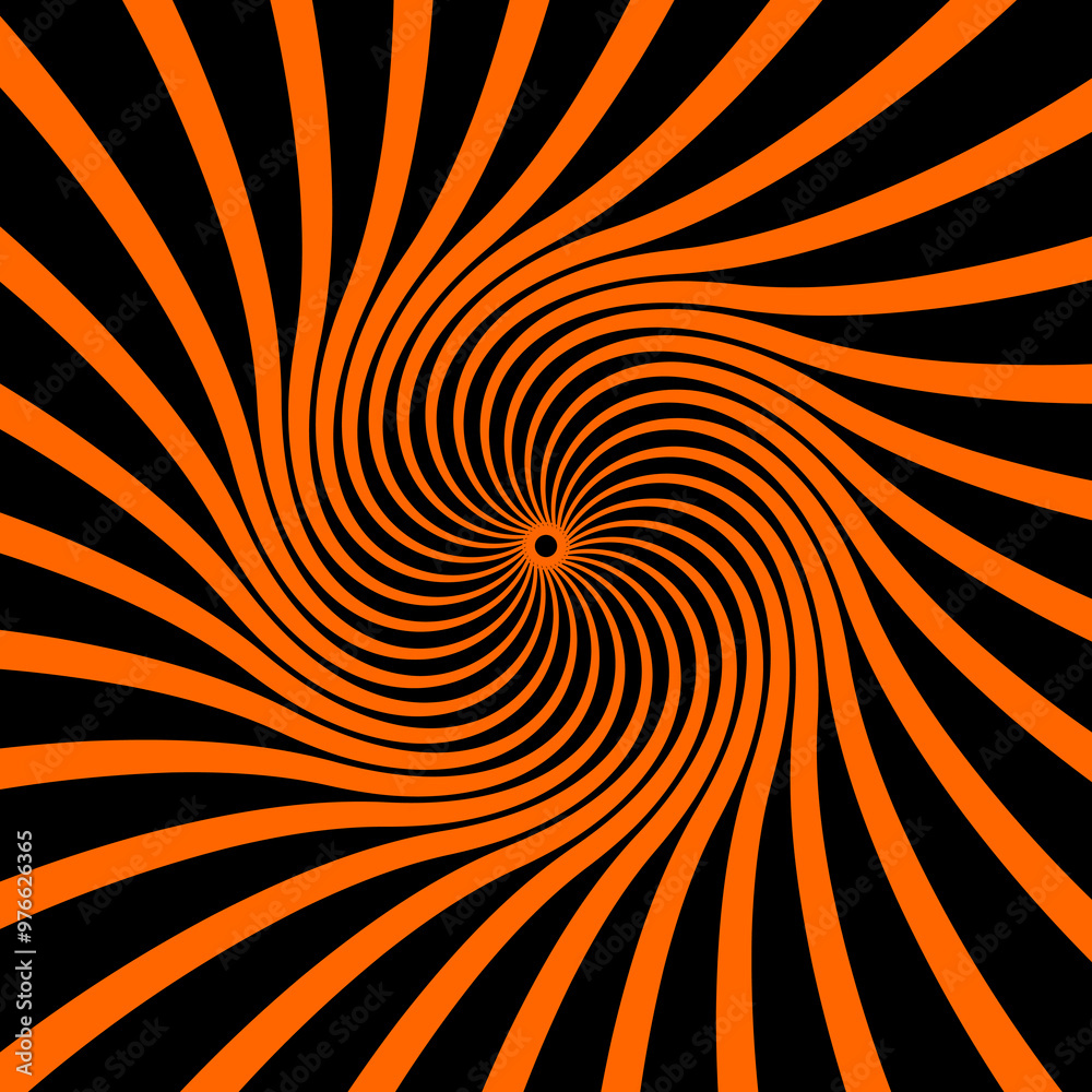 Aufkleber psychedelic halloween hypnotic pattern with spiral swirls, vector background. halloween holiday hypn