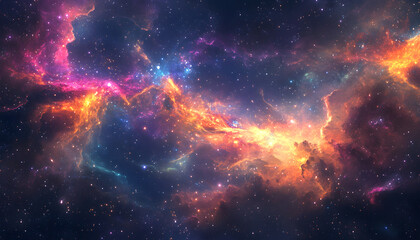 Fototapeta premium Galaxy Dreamscape: A vibrant, colorful galaxy with swirling stars and nebulae, evoking a sense of cosmic wonder.