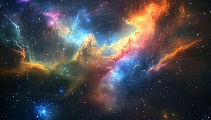 Fototapeta premium Galaxy Dreamscape: A vibrant, colorful galaxy with swirling stars and nebulae, evoking a sense of cosmic wonder.