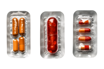 Colorful glossy pill set for web design, medicine icons, shiny glass capsules, pharmacy buttons, round colorful pills, medical tablets