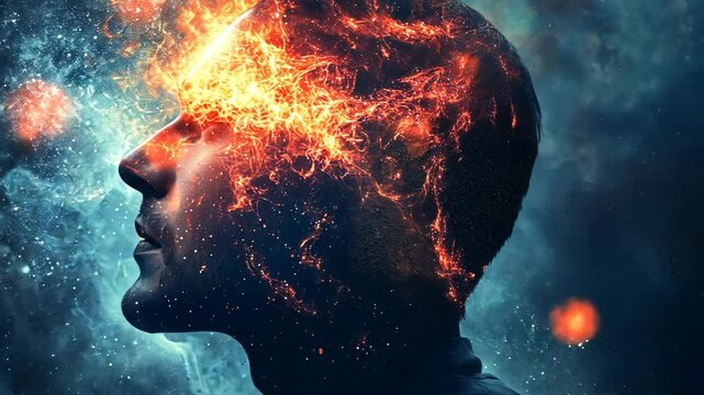 Exploring the depths of human consciousness in a cosmic journey through the mind at night