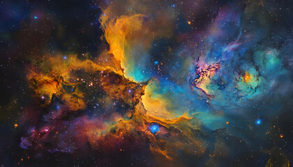 Fototapeta premium Galaxy Dreamscape: A vibrant, colorful galaxy with swirling stars and nebulae, evoking a sense of cosmic wonder.