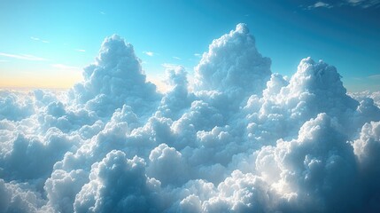 A Beautiful Scenic View of a Blue Sky Filled with White Fluffy Clouds Perfect for Backgrounds and Designs