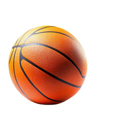 Fototapeta premium A vibrant orange basketball with textured surface design, perfect for sports and recreational themes.