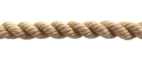 Close-up of a thick rope on transparent background reflecting nautical and maritime themes.