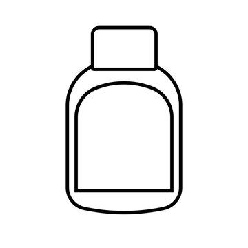 recommend clip art: Plastic bottle line icon vector illustration, skincare or healthcare packaging bottles line art