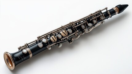 Fototapeta premium A clarinet displayed on a neutral background, showcasing its design.