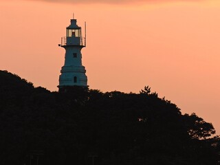 lighthouse at sunset