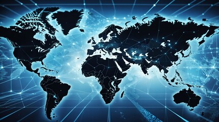 communication concept with globe and world map