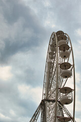Ferris Wheel Against Cloudy Sky in Blackpool, UK