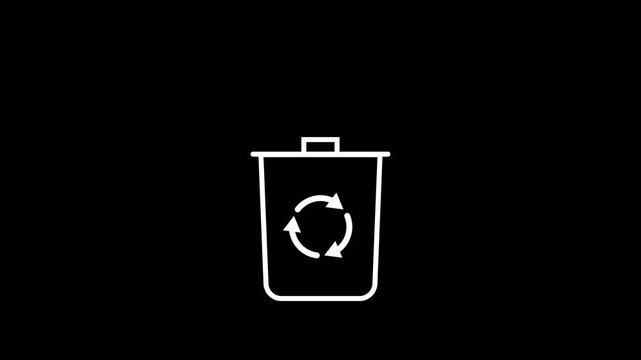 trash can recycling bin animated icon recycling bin rotating 4k looping 60 fps