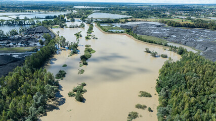 Rzeka Wisła, powódź wrzesień 2024, Czechowice Dziedzice 