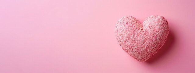 Obraz premium Pink Heart on Pink Background, Valentine's Day, Love, Romance