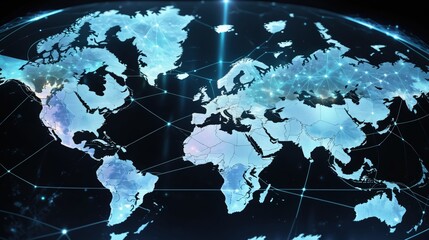 Fototapeta premium communication concept with globe and world map