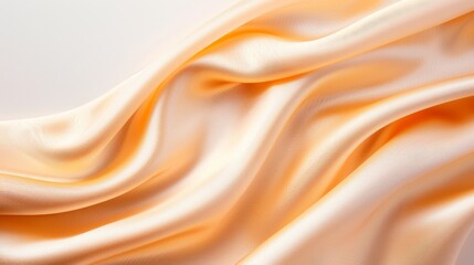 Silken Elegance, a soft and luminous fabric cascades gracefully, showcasing delicate folds and a warm golden hue, perfect for luxurious garments and decor.