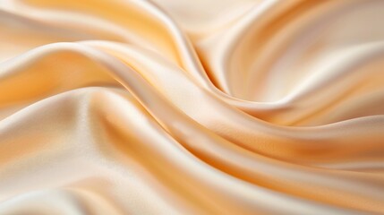 Fototapeta premium Silken Waves, a gentle flow of soft peach silk reflects light with a lustrous sheen, creating an elegant and serene atmosphere perfect for textile design and fashion inspiration.