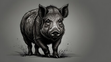 Fototapeta premium black boar 