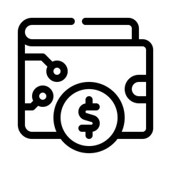 digital wallet line icon