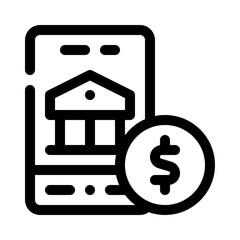 mobile banking line icon