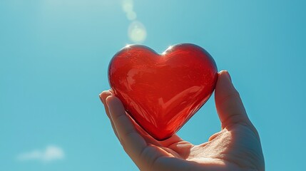 Fototapeta premium Heart-shaped glass-symbolizing heart health and care