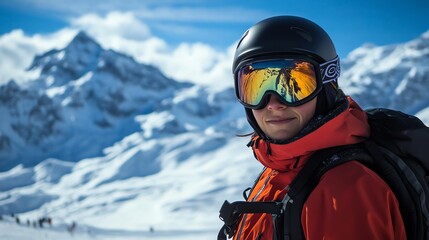 A woman in ski gear, smiling at the camera.