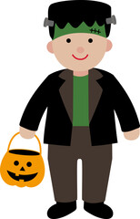 Cute boy wearing Halloween Frankenstein costume vector.
Boy celebrate Halloween wear Frankenstein monster costume vector.
kid dressed like a Frankenstein svg. 