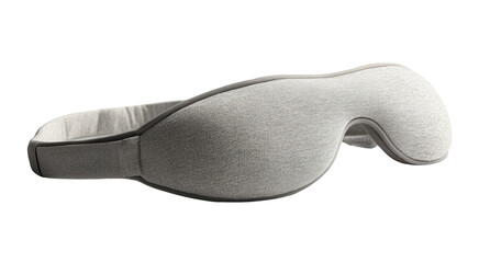 Obraz premium Comfortable Gray Sleep Mask for Rest and Relaxation with Adjustable Strap